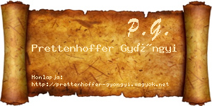 Prettenhoffer Gyöngyi névjegykártya